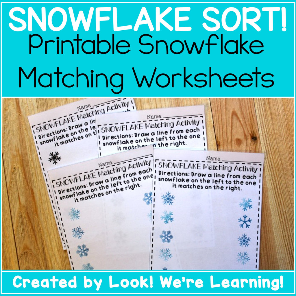 Snowflake Sort! Snowflake Matching Worksheets – Look! We're Learning!