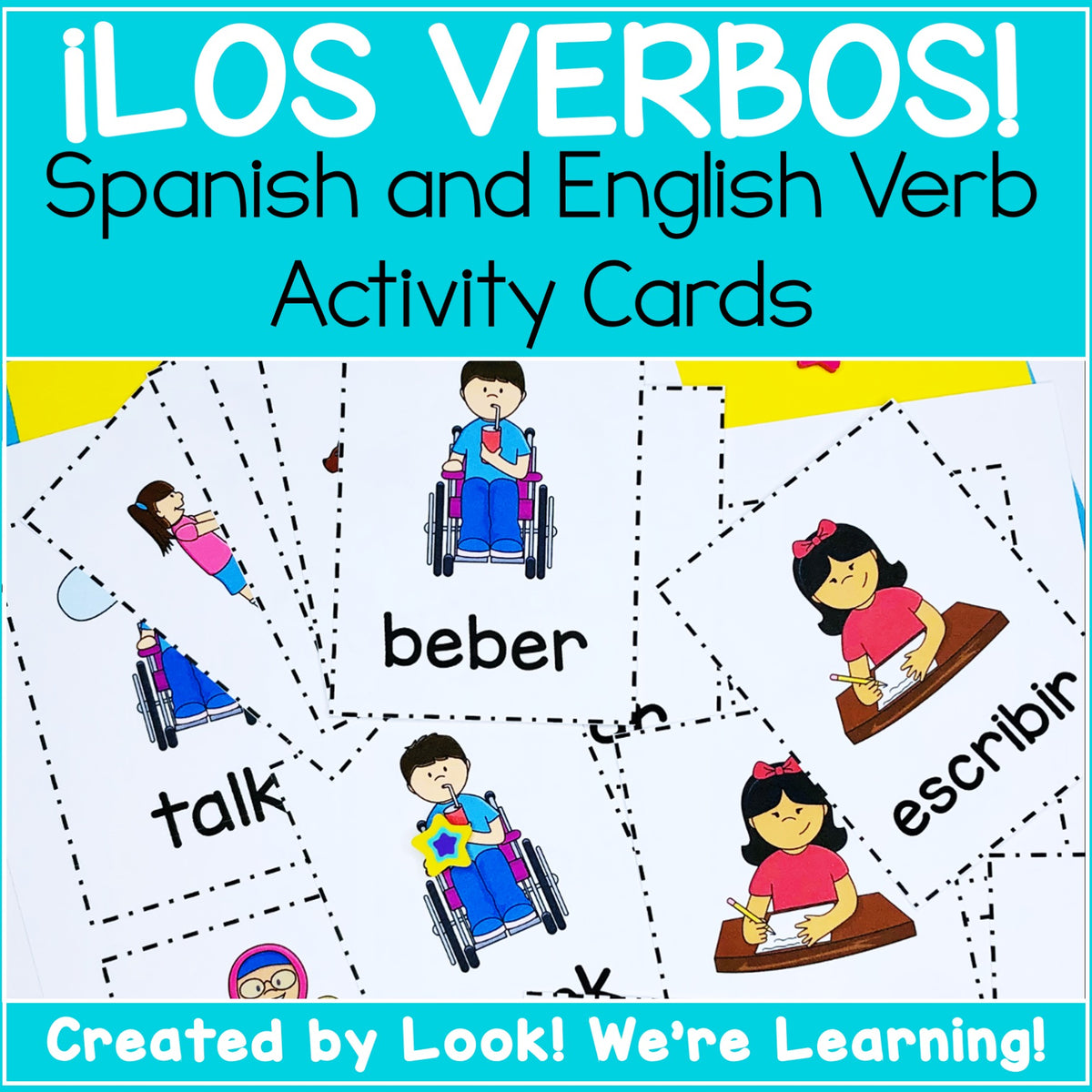 Printable Spanish Flashcards Spanish Verb Flashcards Look! We're